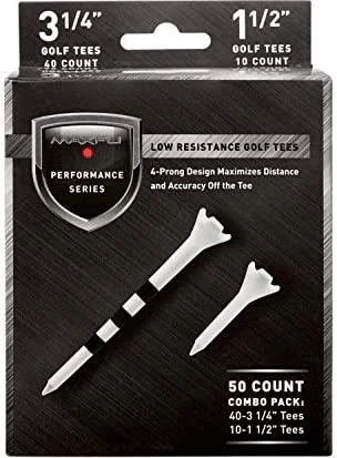 Maxfli Performance Series Low Resistance White Golf Tees - 50 Pack 4 Maxfli Performance Series Low Resistance White Golf Tees - 50 Pack - Image 2